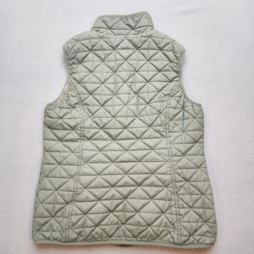 Free Country Womens Quilted Fleece Lined Vest Sage Green Gorpcore Medium